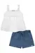 Conjunto de Bata em Laise e Shorts em Jeans Kukiê. - comprar online