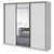 Guarda-roupa Casal c/ Espelho 3 Portas 6 Gavetas Spazio Glass Branco Lopas