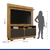 Home Theater 2 Portas Painel em Mdf Fresado Berlim - Cinamomo/Grafite na internet