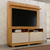 Home Theater 2 Portas Painel em Mdf Fresado Berlim - Cinamomo/Off White