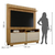 Home Theater 2 Portas Painel em Mdf Fresado Berlim - Cinamomo/Off White na internet