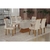 Mesa de Jantar Larissa 180x90cm com 6 Cadeiras Leifer Cor Off White Freijó com Assento Palha