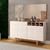 Buffet 4 Portas com Adega Decorativa New York - Off White/Naturale - Mavaular