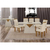 Conjunto Sala de Jantar Mesa 180x90cm Tampo mdf e Vidro com 6 Cadeiras Stela Joli Palha - Leifer