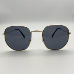 Óculos Hexagonal Preto com Dourado - Wave Glasses - comprar online