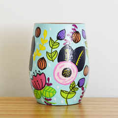 Mate pintado a mano con bombilla. - comprar online