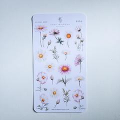 Sheet of 19 Botanical Daisies Stickers Bullet Bujo Scrap - buy online