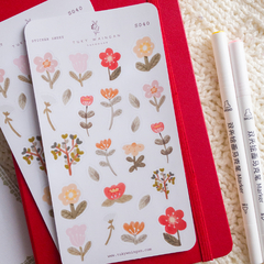 Floral sticker sheet and handmade A6 notebook - online store