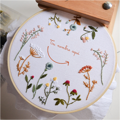 Custom embroidery of colorful flowers