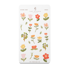 Floral sticker sheet and handmade A6 notebook - buy online