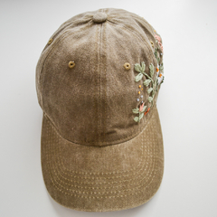 Hand embroidered vintage denim cap on internet