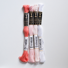 Mouline Anchor Embroidery Thread x 4 “Pink and Salmon”