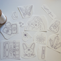 Embroidery Kit Self-Adhesive and Water Soluble Design Stickers “Mystical Wisdom” - buy online