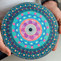 Mandala de 20 cm - Azul turquesa