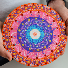 Mandala de 20 CM - Naranja rosa - Tuky Waingan Handmade