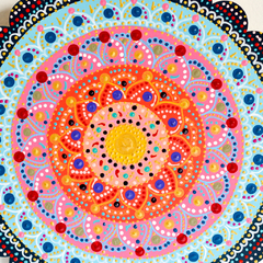 Mandala de 20 CM - Azul naranja - tienda online