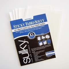 Sulky Sticky Fabri Solvy Printable Watersoluble Paper to embroider