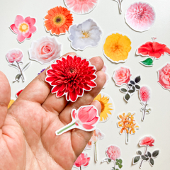 Stickers de Flores impresas x30