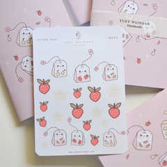 Sheet of 21 kawaii "Tea bags" stickers - online store