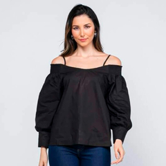 Blusa Bata Ombro a Ombro com Alças