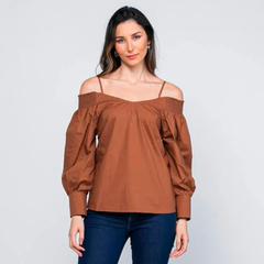 Blusa Bata Ombro a Ombro com Alças - comprar online