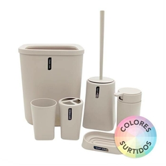 SET DE BAÑO 6pz. PLASTICO REDONDO