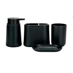 SET DE BAÑO 4pz. SUKA NEGRO EN CAJA - comprar online