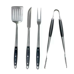 SET PARRILLA HUDSON BBQ 4 Pz MANGO MADERA