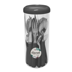 SET 24 CUBIERTOS CAROL FUSION POTE NEGRO - comprar online