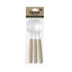 CUCHARA CAROL M/PLASTICO x3 BEIGE