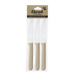 CUCHILLO CAROL M/PLASTICO x3 BEIGE