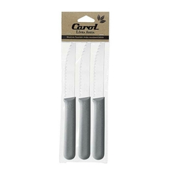 CUCHILLO CAROL M/PLASTICO x3 GRIS