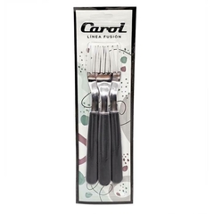 TENEDOR CAROL M/PLASTICO x3 NEGRO - comprar online