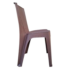 SILLA PLASTICA SIMIL RATAN CHOCOLATE - comprar online