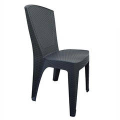 SILLA PLASTICA SIMIL RATAN NEGRA - comprar online