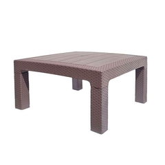 MESA SIMIL RATAN BAJA 80x80cm CHOCOLATE - comprar online