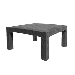 MESA SIMIL RATAN BAJA 80x80cm NEGRA - comprar online