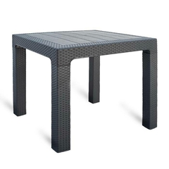 MESA ALTA SIMIL RATAN 80x80cm NEGRA - comprar online