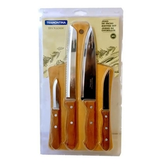 SET 4 CUCHILLOS + TABLA MADERA TRAMONTINA - comprar online