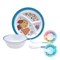 SET x4 PIEZAS MELAMINA INFANTIL