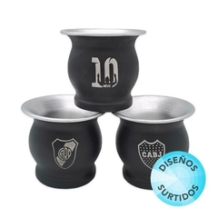 MATE TERMICO ALUMINIO NEGRO FUTBOL BAJO