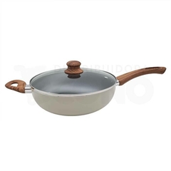 WOK CAROL ANTIADHERENTE 26cm BEIGE T/VIDRIO