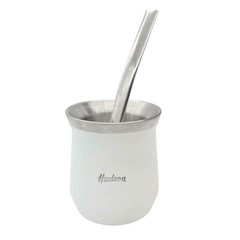 SET MATE/BOMBILLA HUDSON VASO ACERO BLANCO en internet