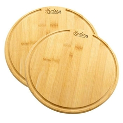 SET x2 PLATO ASADO BAMBU REDONDO 26cm.