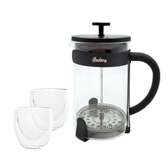 SET CAFETERA HUDSON FRA. NEGRA +2 VASOS