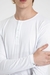 Camiseta de Algodão Egípcio Henley Manga Longa Branca - BISPO | MODA MASCULINA