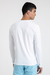Camiseta de Algodão Egípcio Luigi Branca Manga Longa Com Bolso - comprar online