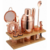 Coctelera Acero Inoxidable Kit Bar Con Estante De Madera 11 Piezas Rose Gold