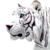 Estatueta Tigre Branco extra grande imagem em resina veronese 50cm