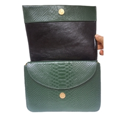 #114 Bolsa de piel verde olivo - CHAMPHS